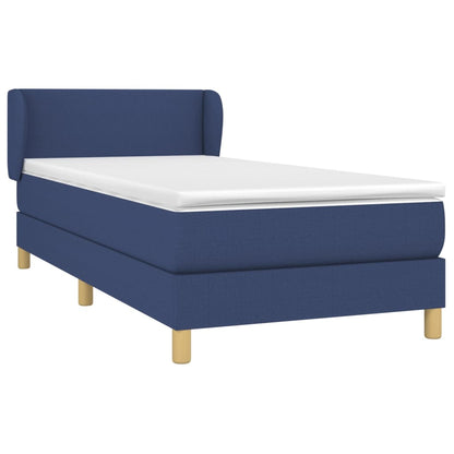 Boxspring Met Matras Stof Blauw 90 x 190 cm Effen ontwerp