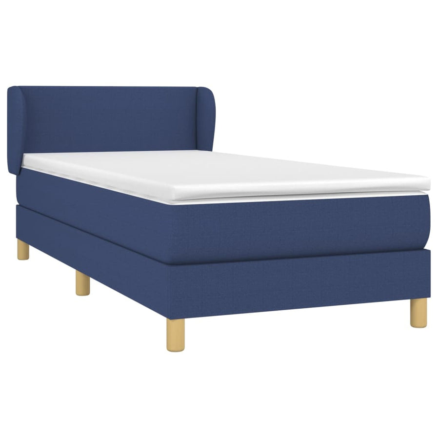 Boxspring Met Matras Stof Blauw 90 x 200 cm Effen ontwerp
