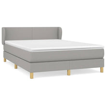 Boxspring Met Matras Stof Lichtgrijs 140 x 190 cm Effen ontwerp