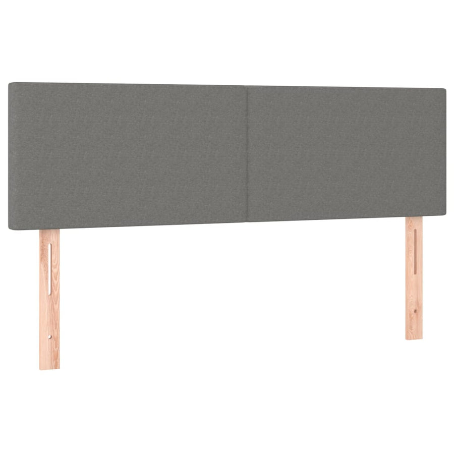 Boxspring met matras stof donkergrijs 140x190 cm 140 x 190 cm Effen ontwerp