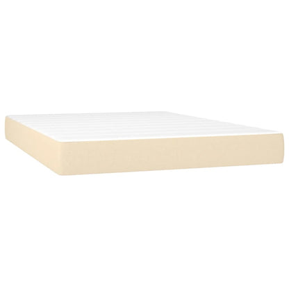 Boxspring Met Matras Stof Kleurig Crème 140 x 200 cm Effen ontwerp
