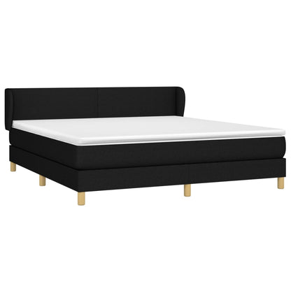 Boxspring Met Matras Stof Zwart 160 x 200 cm Effen ontwerp