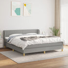 Boxspring Met Matras Stof Lichtgrijs 180 x 200 cm Effen ontwerp