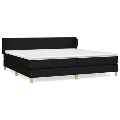 Boxspring Met Matras Stof Zwart 200 x 200 cm Effen ontwerp