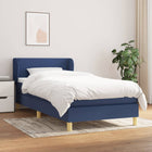 Boxspring Met Matras Stof Blauw 90 x 190 cm Effen met spijkers