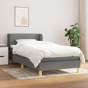 Boxspring met matras 90x200 cm donkergrijs