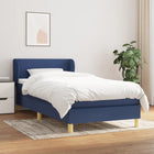 Boxspring Met Matras Stof Blauw 90 x 200 cm Effen met spijkers