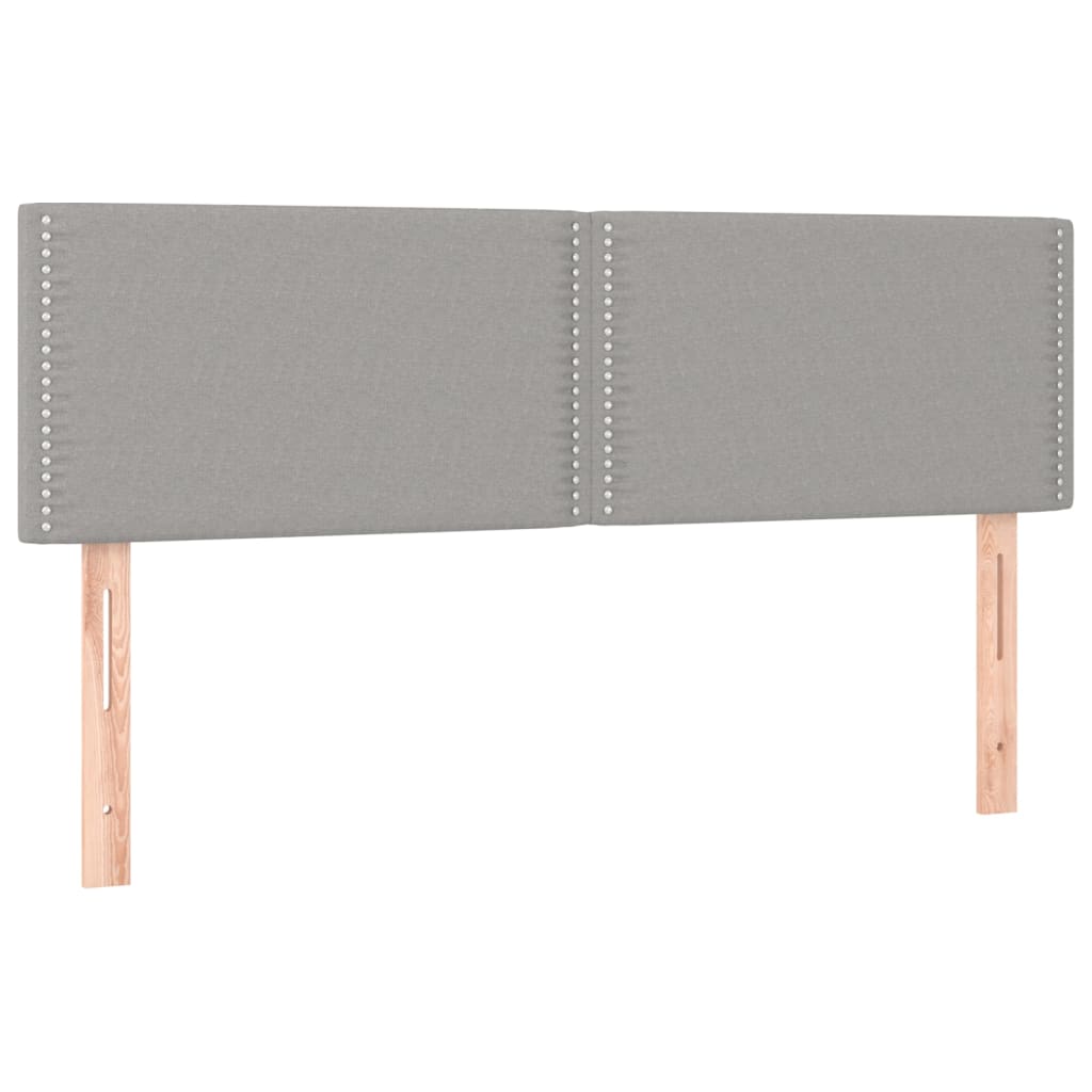 Boxspring Met Matras Stof Lichtgrijs 140 x 200 cm Effen met spijkers