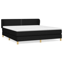 Boxspring Met Matras Stof Zwart 180 x 200 cm Effen met spijkers