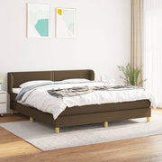 Boxspring 180x200 cm donkerbruin stof
