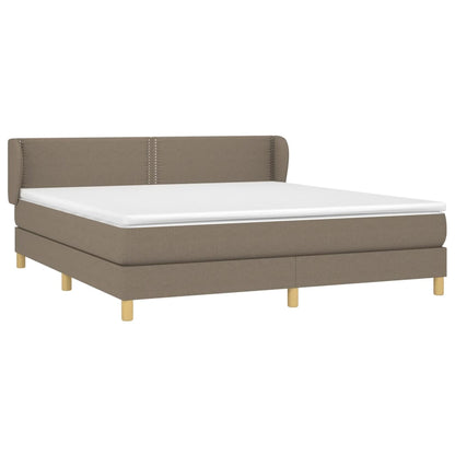 Boxspring Met Matras Stof Taupe 180 x 200 cm Effen met spijkers