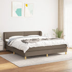 Boxspring Met Matras Stof Taupe 180 x 200 cm Effen met spijkers