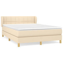 Boxspring met matras stof crèmekleurig 140x190 cm 140 x 190 cm Crème