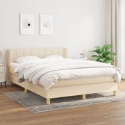 Boxspring met matras 140x200 cm crème stof