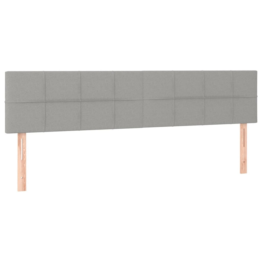Boxspring Met Matras Stof Lichtgrijs 200 x 200 cm Blok met vierkanten