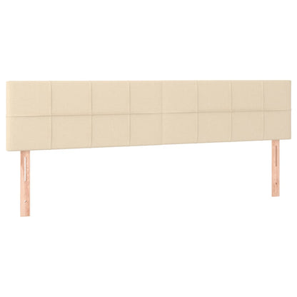 Boxspring met matras stof crèmekleurig 200x200 cm 200 x 200 cm Crème