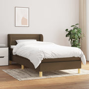 Boxspring met matras 90x190 cm donkerbruin stof