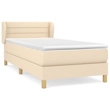 Boxspring met matras stof crèmekleurig 100x200 cm 100 x 200 cm Horizontale strepen