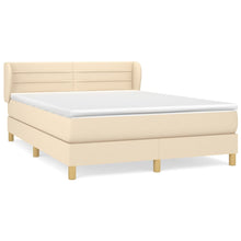 Boxspring met matras stof crèmekleurig 140x190 cm 140 x 190 cm Crème