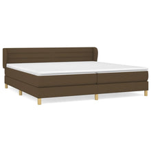 Boxspring Met Matras Stof Donkerbruin 200 x 200 cm Horizontale strepen