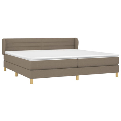 Boxspring Met Matras Stof Taupe 200 x 200 cm Horizontale strepen