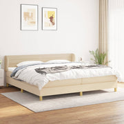 Boxspring met matras 200x200 cm crèmekleurig