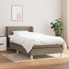 Boxspring Met Matras Stof Taupe 80 x 200 cm Verticale strepen