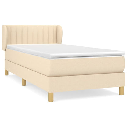 Boxspring met matras stof crèmekleurig 80x200 cm 80 x 200 cm Verticale strepen