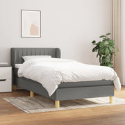 Boxspring met matras 90x190 cm donkergrijs