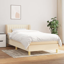 Boxspring Met Matras Stof Kleurig Crème 90 x 200 cm Verticale strepen