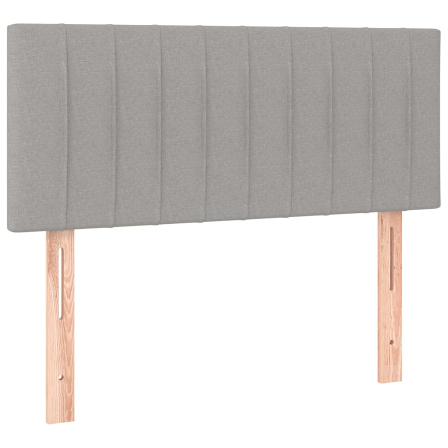 Boxspring Met Matras Stof Lichtgrijs 100 x 200 cm Verticale strepen