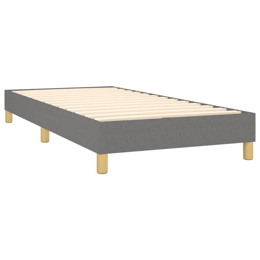 Boxspring Met Matras Stof Donkergrijs 100 x 200 cm Verticale strepen