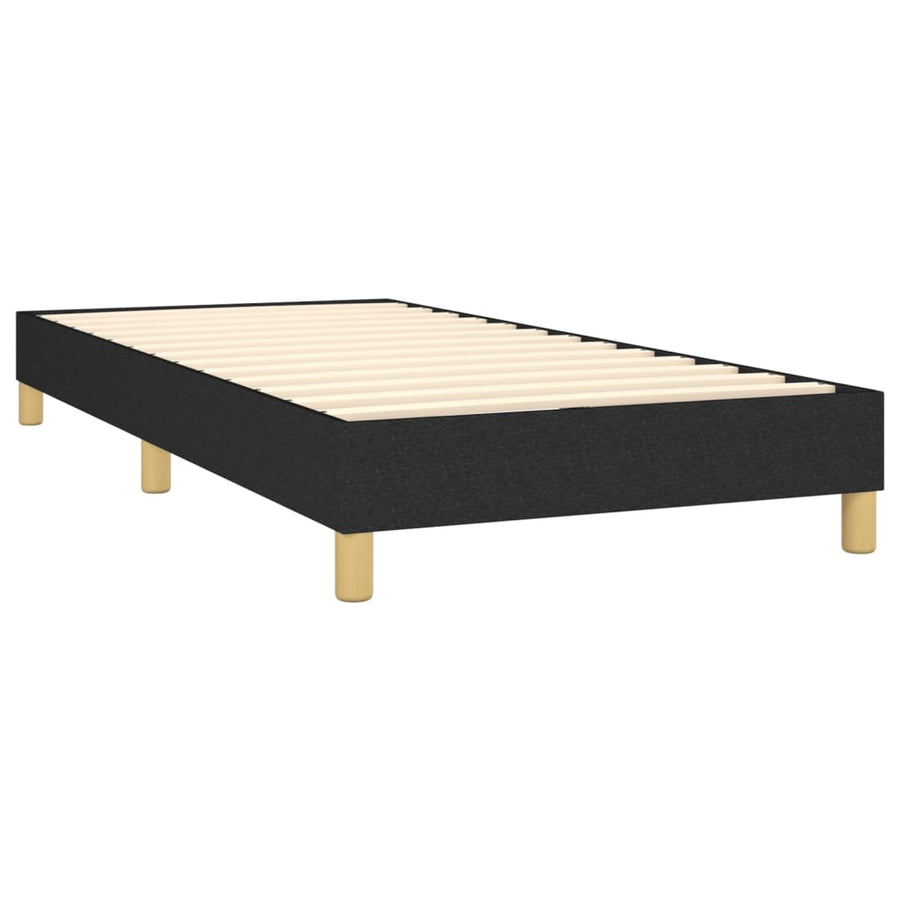 Boxspring Met Matras Stof Zwart 100 x 200 cm Verticale strepen