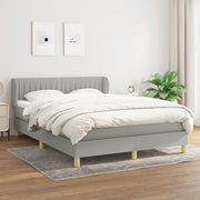 Box spring with mattress fabric light grey 140x190 cm