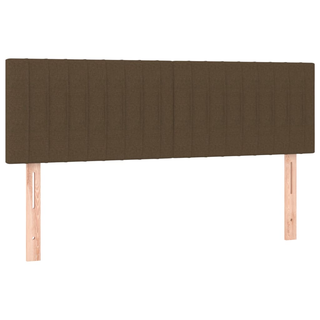 Boxspring Met Matras Stof Donkerbruin 140 x 190 cm Verticale strepen