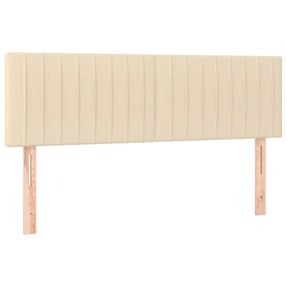 Boxspring met matras stof crèmekleurig 140x200 cm 140 x 200 cm Crème