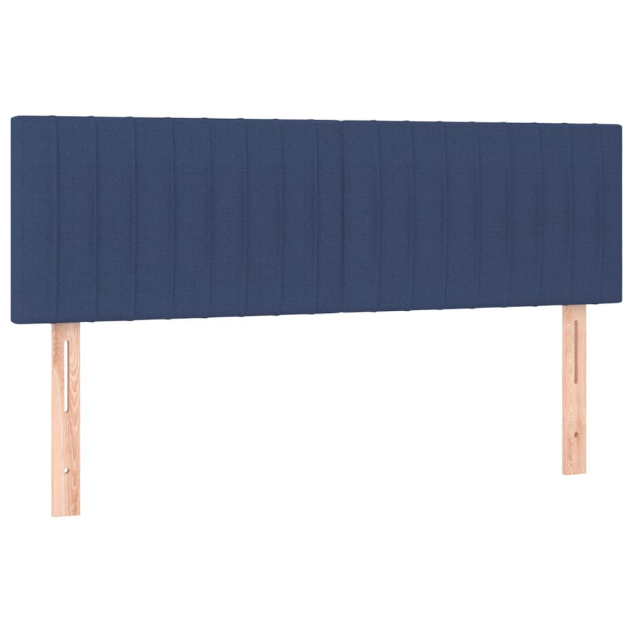 Boxspring Met Matras Stof Blauw 140 x 200 cm Verticale strepen