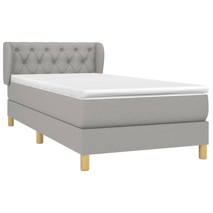Boxspring Met Matras Stof Lichtgrijs 80 x 200 cm Getuft ontwerp