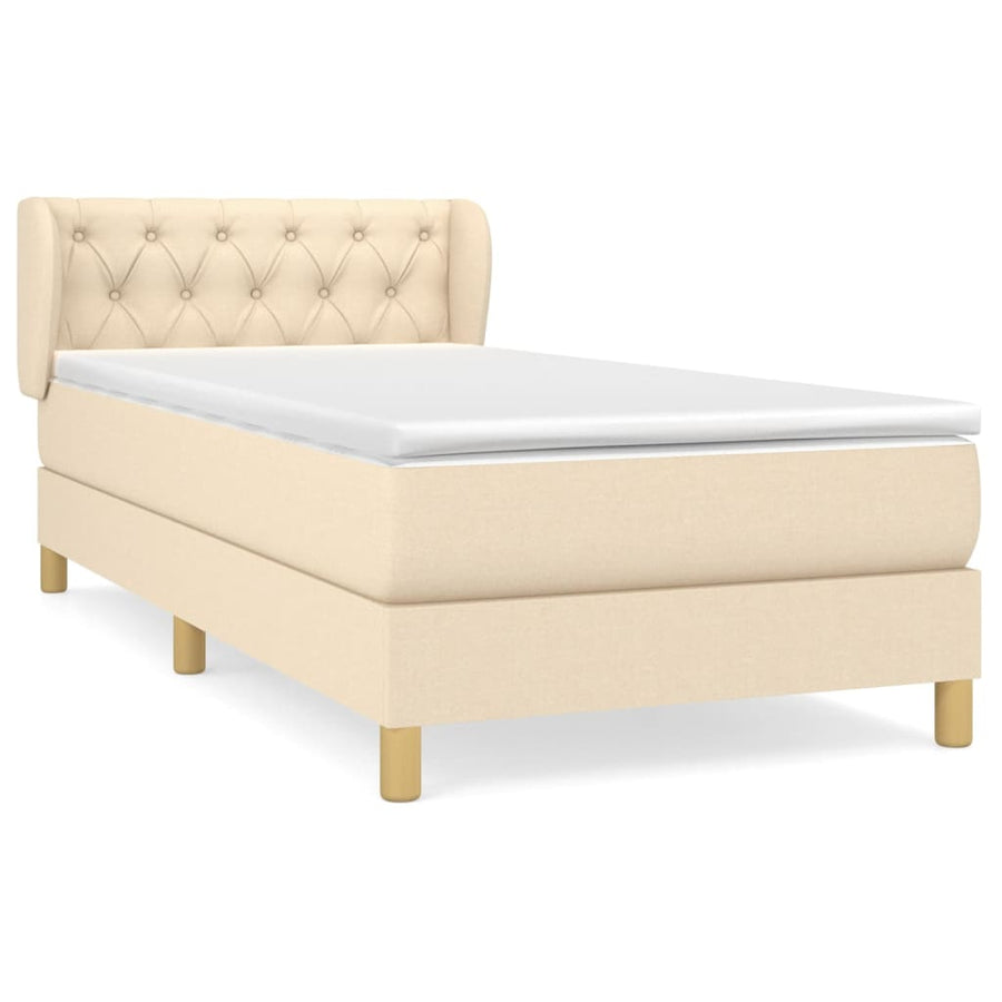 Boxspring met matras stof crèmekleurig 80x200 cm 80 x 200 cm Getuft ontwerp