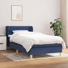 Boxspring Met Matras Stof Blauw 80 x 200 cm Getuft ontwerp