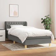 Boxspring met matras 90x200 cm donkergrijs