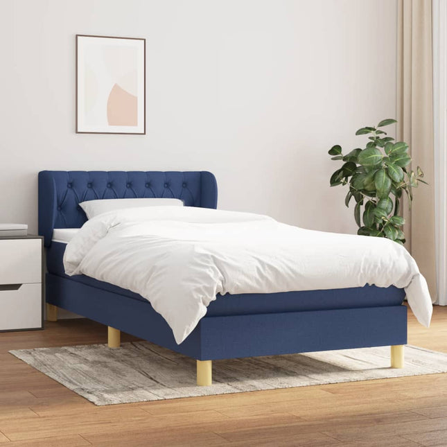 Boxspring Met Matras Stof Blauw 90 x 200 cm Getuft ontwerp