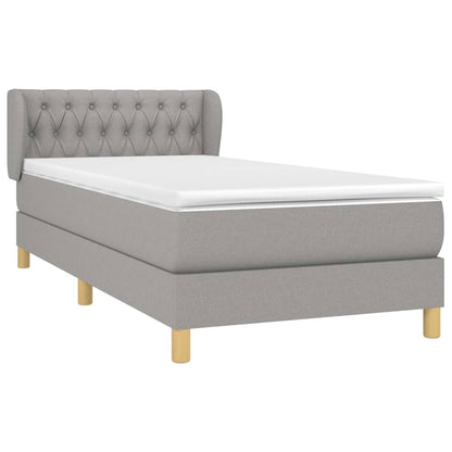 Boxspring Met Matras Stof Lichtgrijs 100X200 Cm Lichtgrijs 100 x 200 cm Getuft ontwerp