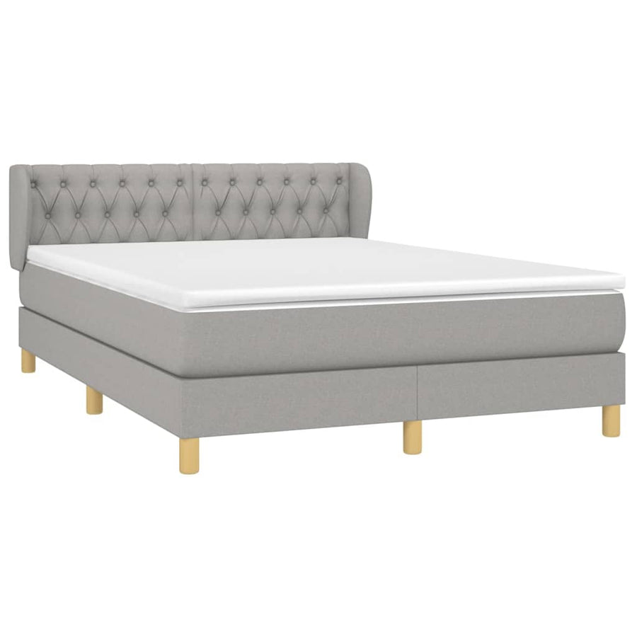 Boxspring Met Matras Stof Lichtgrijs 140 x 190 cm Getuft ontwerp