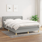 Boxspring Met Matras Stof Lichtgrijs 140 x 190 cm Getuft ontwerp