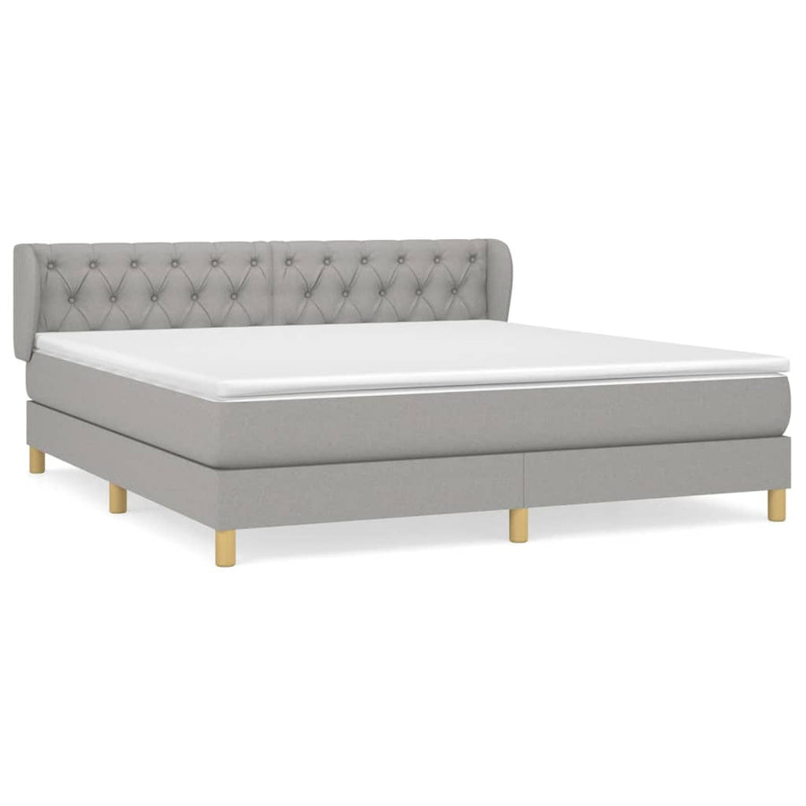 Boxspring Met Matras Stof Lichtgrijs 160 x 200 cm Getuft ontwerp