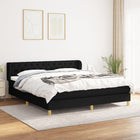 Boxspring Met Matras Stof Zwart 160 x 200 cm Getuft ontwerp