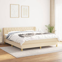 Boxspring Met Matras Stof Kleurig Crème 160 x 200 cm Getuft ontwerp