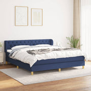 Boxspring 160x200 cm blauw met matras
