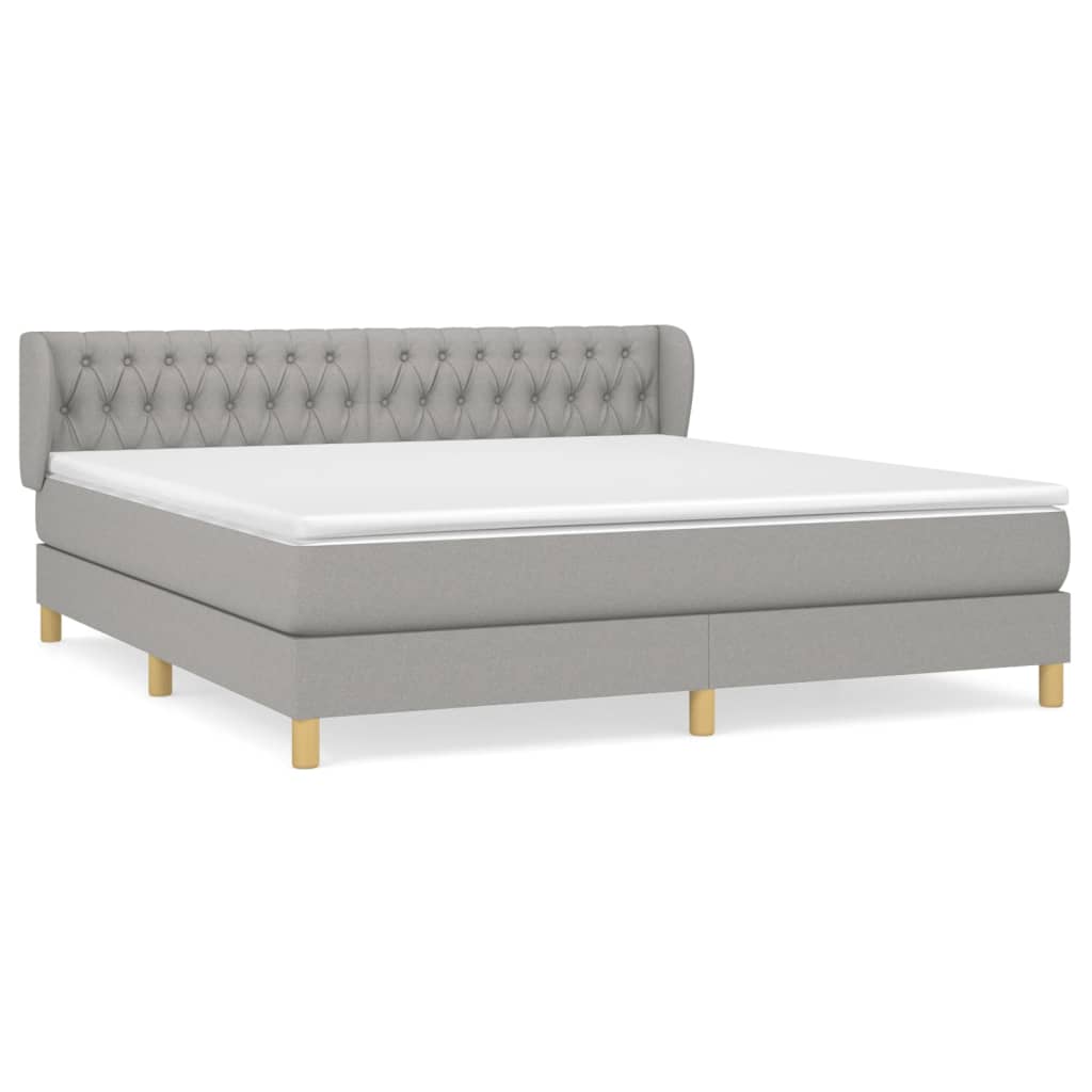 Boxspring Met Matras Stof Lichtgrijs 180 x 200 cm Getuft ontwerp